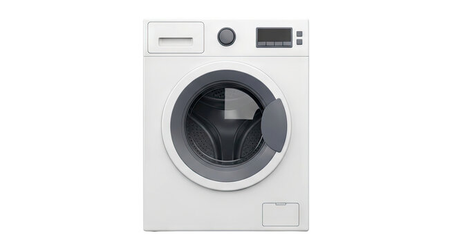 Modern White Front-Loading Washing Machine