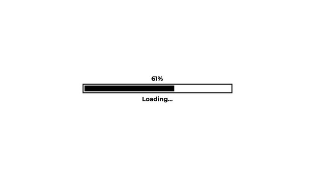 clean progress bar loading animation with percentage for ui ux design,