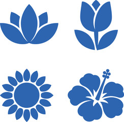 Fototapeta premium Blue flower lotus hibiscus sunflower