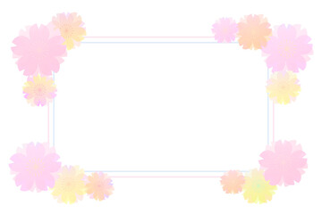 春のピンクの花のフレーム2