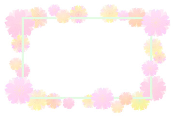 春のピンクの花のフレーム4