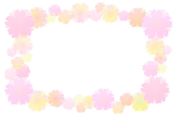 春のピンクの花のフレーム5