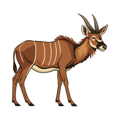 Obraz premium African Bongo Antelope Illustration Isolated on White Background