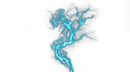 electric blue smoke swirls with lightning bolts on a dark background, abstract energy concept, vibrant and dynamic. © Michelle