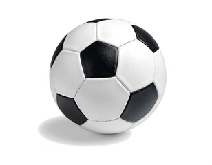 Obraz premium Classic black and white pentagon-patterned ball on white