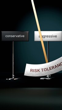 Risk tolerance cycles between conservative and aggressive. Visualizing a repeated pattern of risk tolerance that swings between extremities: conservative and aggressive.