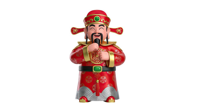 3D render of Cai Shen, the Chinese God of Wealth