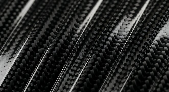 Macro carbon fiber weave twill pattern black glossy high-tech rare composite