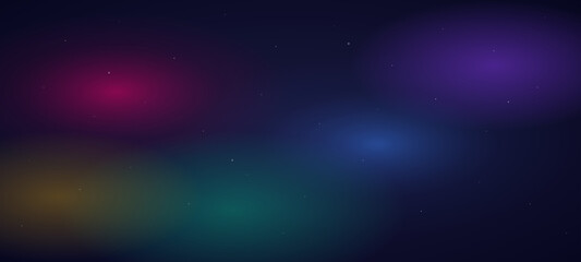 Obraz premium Vibrant colorful bokeh lights in dark space with stars