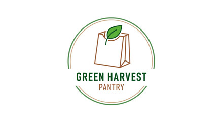 Green Harvest Pantry Logo Design Element.