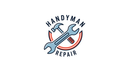 Handyman Repair Logo with Wrenches.