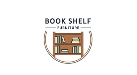 Illustration of a wooden bookshelf with books.