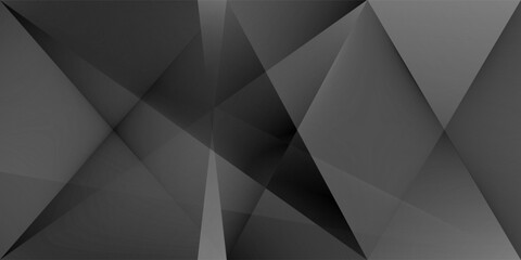 Obraz premium Black white dark gray abstract background. Geometric pattern shape. Line triangle polygon angle. Gradient. Shadow. Matte. 3d effect. Rough grain grungy. Design. Template. Presentation.