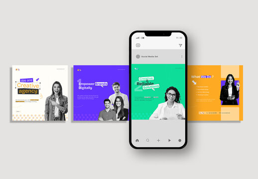 Creative Digital Agency Instagram Post Template for Social Media