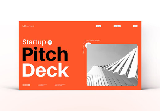 Modern Architecture Startup Pitch Deck Cover Presentation Layout