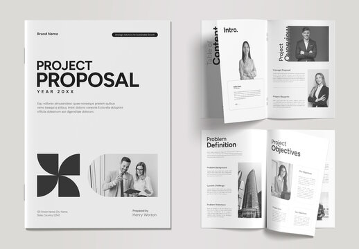 Modern Minimal Project Proposal Brochure Template Design
