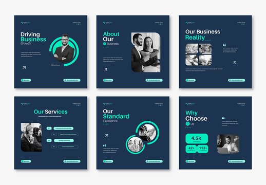 Modern Digital Marketing Agency Instagram Social Media Post Bundle