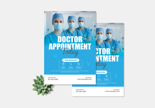 Modern Doctor Appointment Healthcare Clinic Flyer Template
