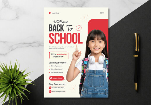 Modern Back To School Admission Flyer Template