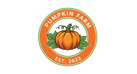 Pumpkin Farm Logo with Orange Pumpkin 1.