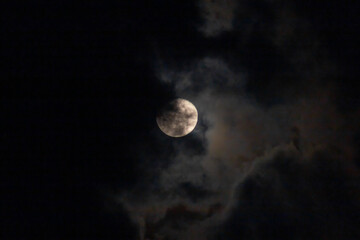 full moon dark sky with clouds © ric