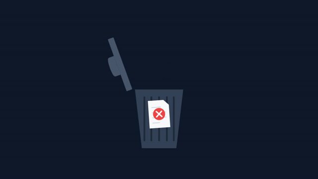 Animated Trash Can with Prohibition Sign.