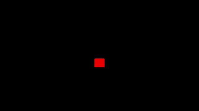 A small solid red square is precisely centered on a completely black background, serving as a distinct visual marker or focal point with contrast