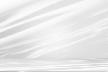 Obraz premium Wall interior background, studio and backdrops show products.with shadow from window color white and grey. background for text insertion and presentation product 