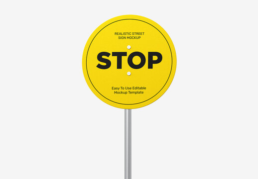 Realistic Street Sign Mockup PSD