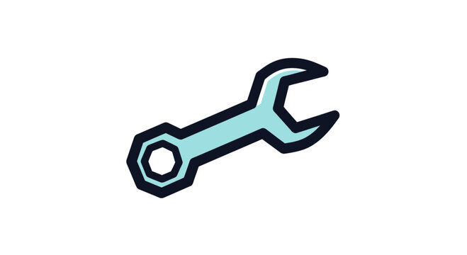Adjustable Wrench Tool Icon Illustration.
