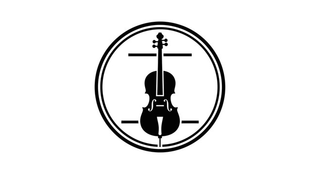 Black and White Violin Silhouette Logo.