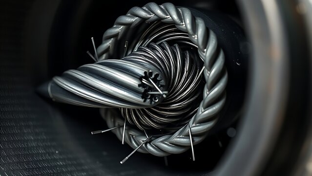 reamer. Sharp reamer tool creating a spiral of metal shavings from a tube. safety posters, maintenance manuals, designed for industrial assembly lines and welding operations.