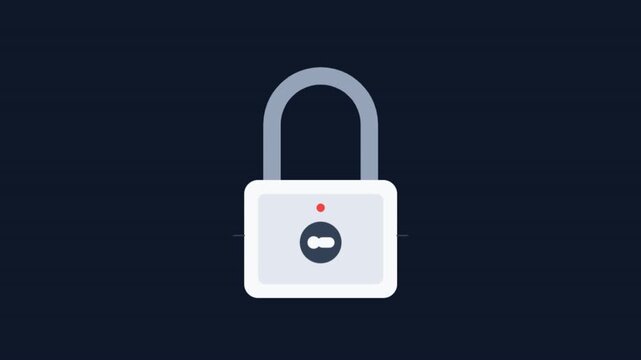 Unlocked Padlock Security Concept Illustration.