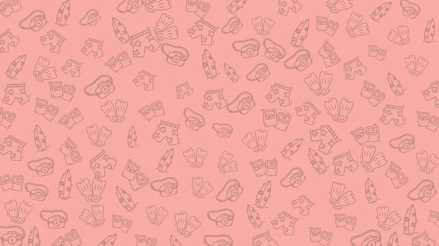 A seamless vector pattern featuring tiny feminine accessory sketches on a soft pink background, ideal for fashion, beauty, or feminine-themed design projects.