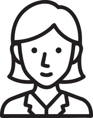 Obraz premium Minimalist female business avatar icon with short hair and blazer for generic user representation.
