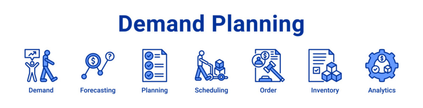 -Demand Planning Icon Banner and Collection