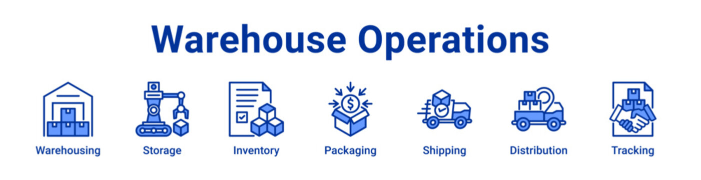 -Warehouse Operations Icon Banner and Collection