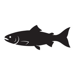 Obraz premium Fish Silhouette Vector Illustration Black