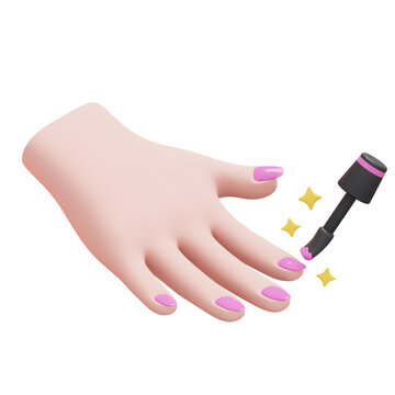 Applying Nail Polish Manicure Beauty Care 3D Icon