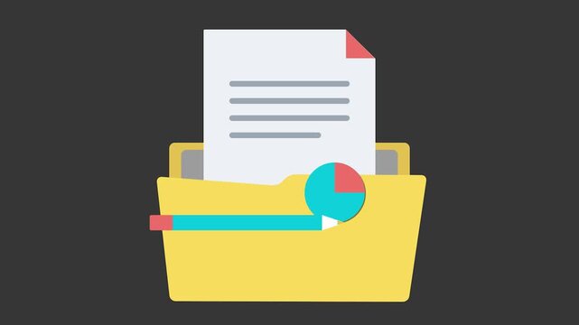Digital Document Management: A stylized image showcasing a digital folder filled with document, symbolizing efficient data storage, and organized filing.