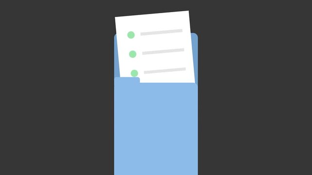File in Folder: A minimalist illustration showcasing a blue folder holding a document, highlighting the concepts of information management and organization