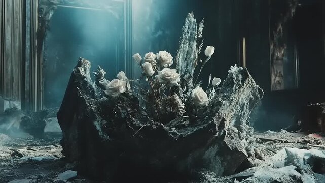 Dark Fantasy Scene with Mystical Plants.