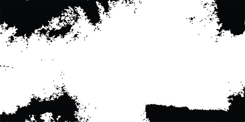 Fototapeta premium A dirty grunge black ink splat border design featuring a liquid paint spray texture and artistic splatter drips on a silhouette vector element