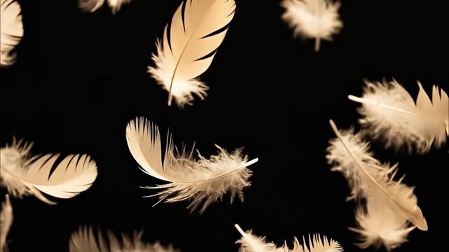 Soft, tiny down feathers floating elegantly through the air 4K Videos