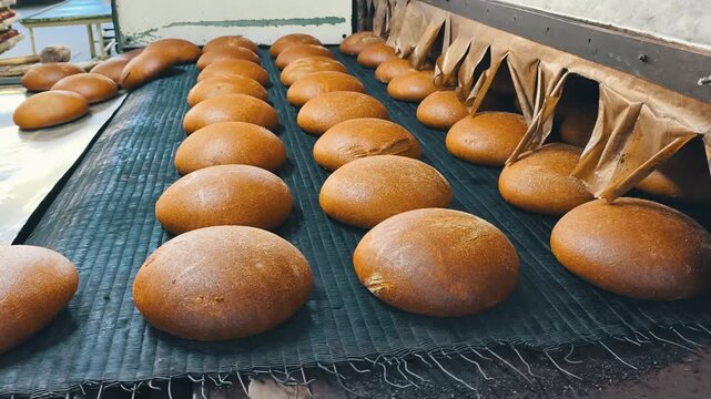Freshly baked bread rolls in a bakery in the morning light showcasing traditional baking methods and raw ingredients