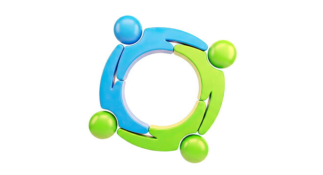 Ubuntu Logo - Three Humanoid Figures Forming a Circle