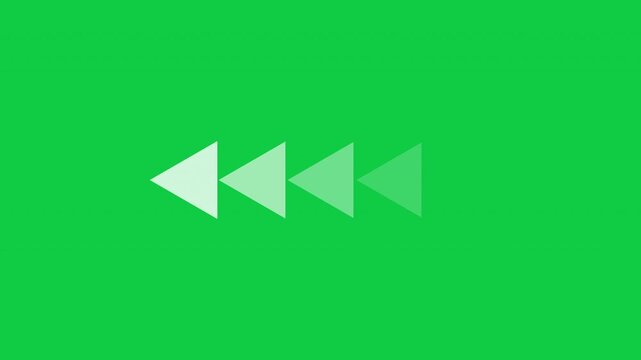 Right To Left Directional Arrow Loop Animation White Isolated On Green Background