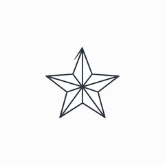 Obraz premium Simple Geometric Star Shape Outline