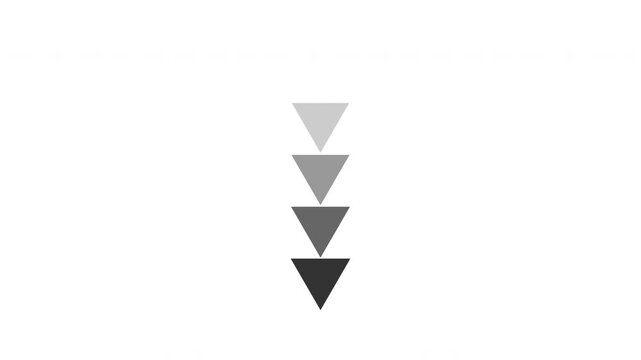 Top To Bottom Down Directional Arrow Loop Animation Black Isolated On White Background