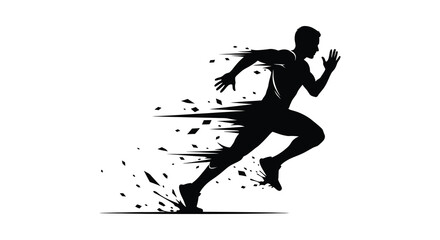 A dynamic image of a man running with a fragmented trail presented as a striking silhouette © MIRAJ02
